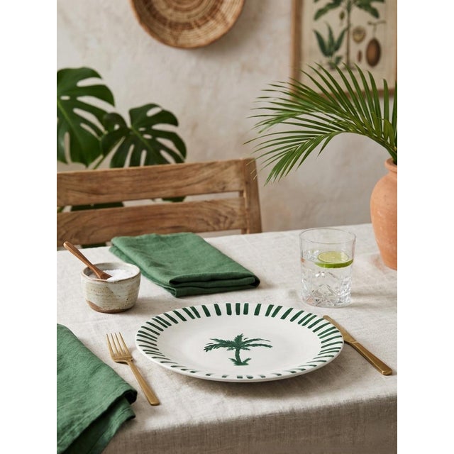 Emerald Fern & Co. For Anthropologie Palm Tree Porcelain Side Plate For Sale - Image 8 of 12