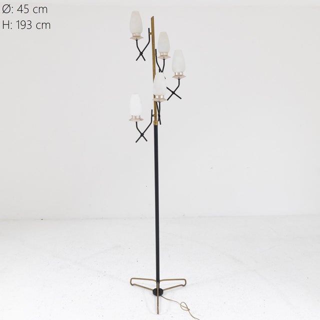 Italian Floor Lamp with Five Lights, 1950s For Sale - Image 9 of 9