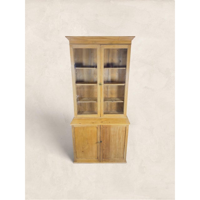 Antique English Pine Glazed Display Cupboard Hutch, Circa 1880 For Sale - Image 4 of 7