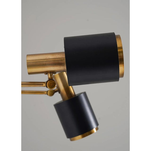 1960s Mid-Century Scandinavian Brass Wall Lamps attributed to Falkenbergs Belysning, 1960s, Set of 2 For Sale - Image 5 of 11