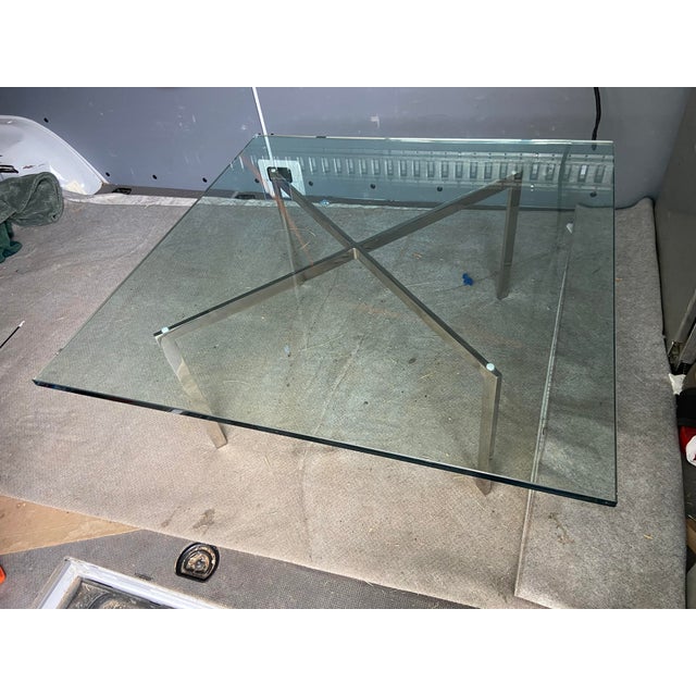 Vintage Mid Century Modern Barcelona Stainless Coffee Table by Mies Van Der Rohe for Knoll For Sale - Image 14 of 17