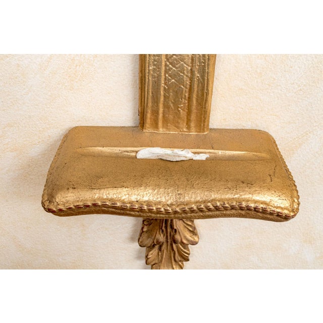 Mid 20th Century Vintage Gilt Louis XVI Style Wall Display Shelves With Plate Holders—A Pair For Sale - Image 5 of 9