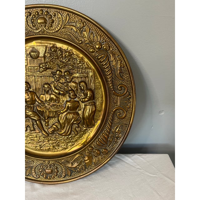 Pair of Early 20th Century English Embossed Brass Decorative Platter – Peerage For Sale In Greensboro - Image 6 of 8