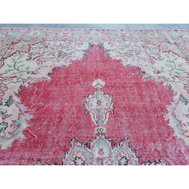 Art Deco 1960s 5x9 Geometric Handknotted Wool Rug For Sale - Image 3 of 8