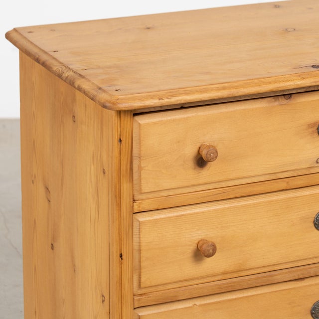 Early 20th Century Danish Pine Small Chest of Four Drawers Nightstand For Sale - Image 10 of 14
