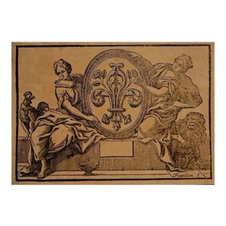 Jean-michel Papillon - Lily of France - Etching - Late 18th-Century For Sale