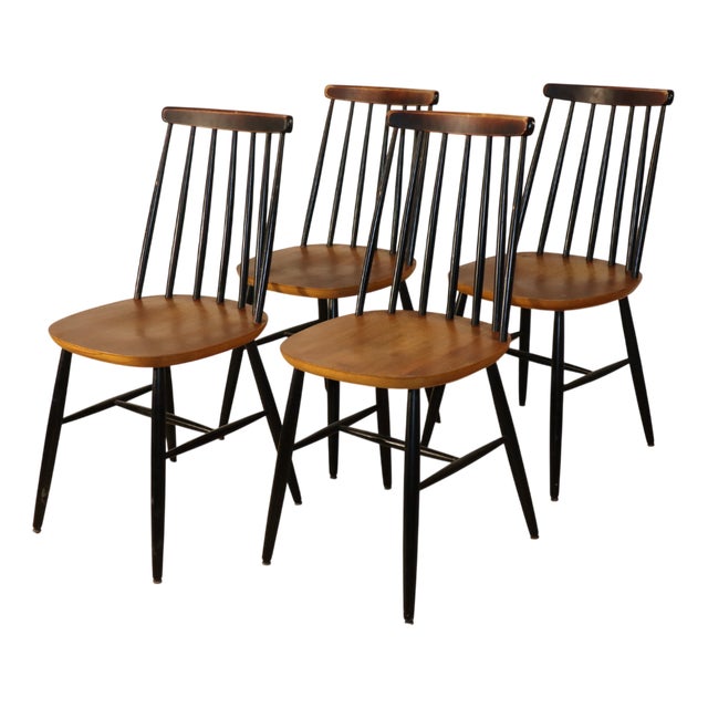 Vintage Wooden Chairs, 1960, Set of 4 For Sale