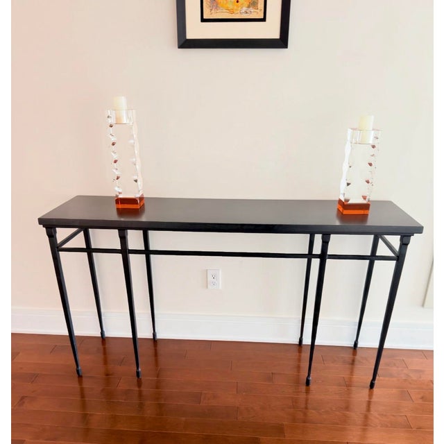 Contemporary Holly Hunt Studio “Rue De Seine” Black Marble Console Table For Sale - Image 3 of 6