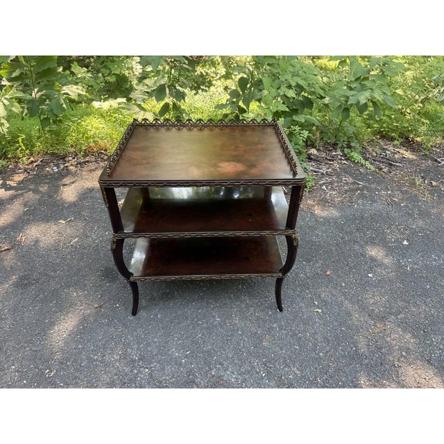 Vintage Louis XV Style Burled Wood 2 Tier Side Table For Sale - Image 4 of 10