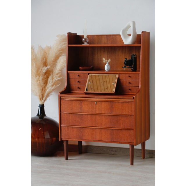 1960s Vintage Scandinavian Teak Secretary, Denmark, 1960s For Sale - Image 5 of 18