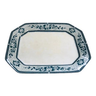 Antique Burleigh Ware Large Blue & White Platter For Sale