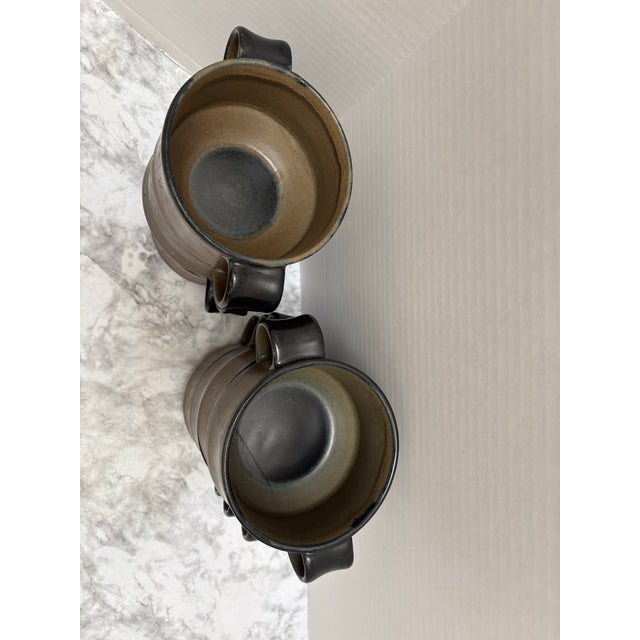 1990s Vintage Earthy Farmhouse Stoneware Bowls, Set of Eight For Sale - Image 5 of 9