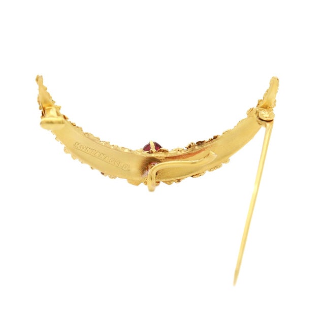 Metal Antique 'Gold Rush' Montana Gold Watch Holder Pin or Brooch For Sale - Image 7 of 12