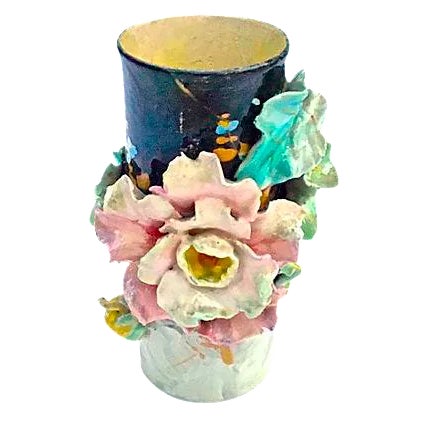 Antique French Majolica Vase For Sale