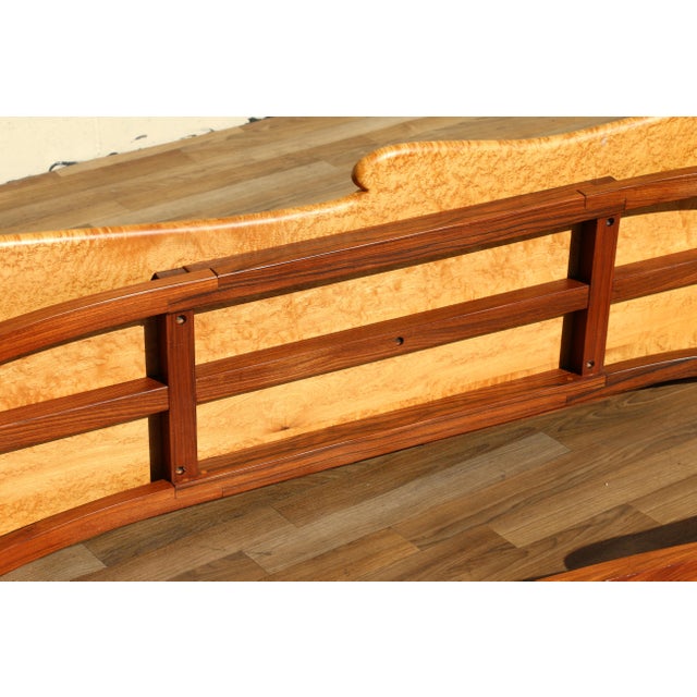 Mid-Century Sculptural Bird’s-Eye Maple & Rosewood Console Table, 1980s For Sale - Image 18 of 18