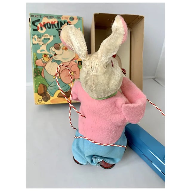 Metal Vintage Smoking Bunny Toy For Sale - Image 7 of 9
