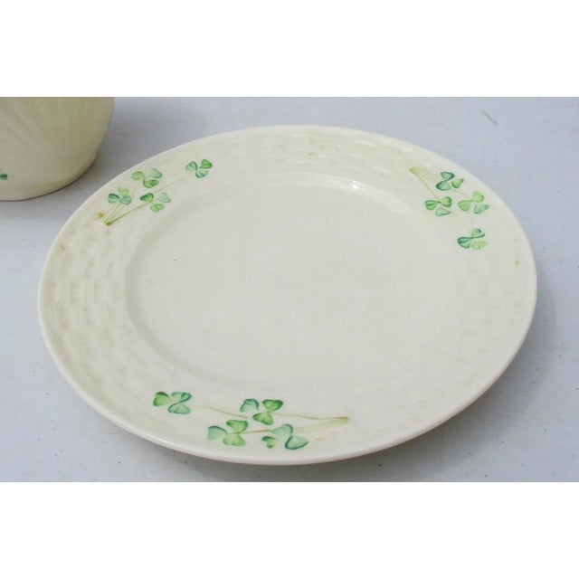 Belleek Pottery Ltd. Belleek Irish Serving Bowl and Plate - a Pair For Sale - Image 4 of 7