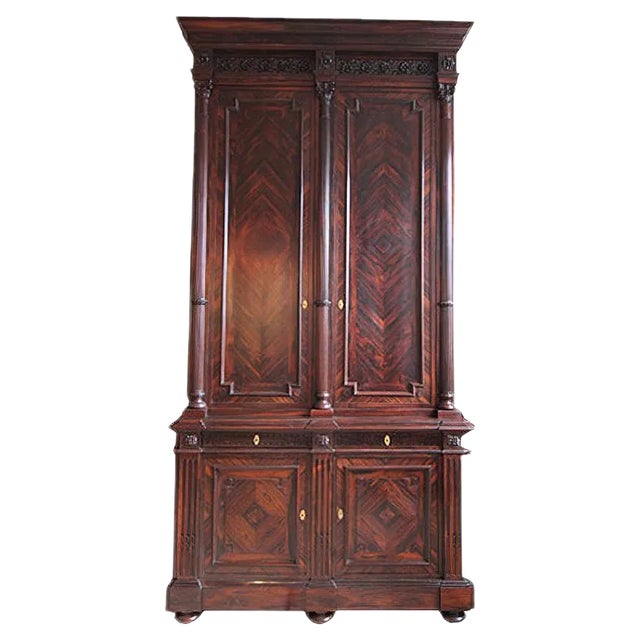 Classicist Top Cabinet in Rosewood, 19th Century For Sale