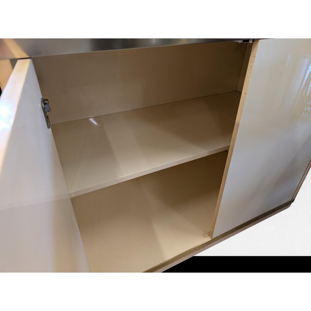 Vintage Beige and Gold Lacquered Wooden Sideboard, 1970s For Sale - Image 9 of 11