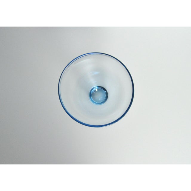 1960s Hand Blown Aqua Blue Glass Bowl by Per Lütken for Holmegaard, 1950s For Sale - Image 5 of 12