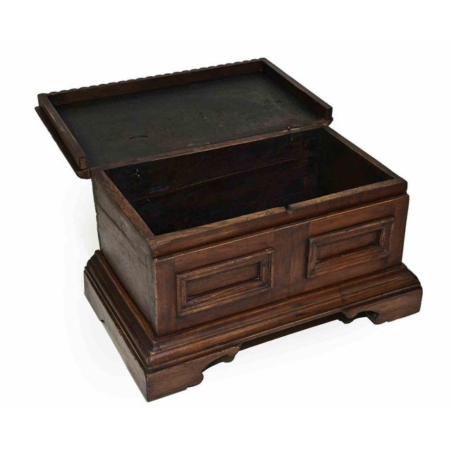 Rustic 19th Century Rustic Wooden Coffer with Italian Carved Design For Sale - Image 3 of 9