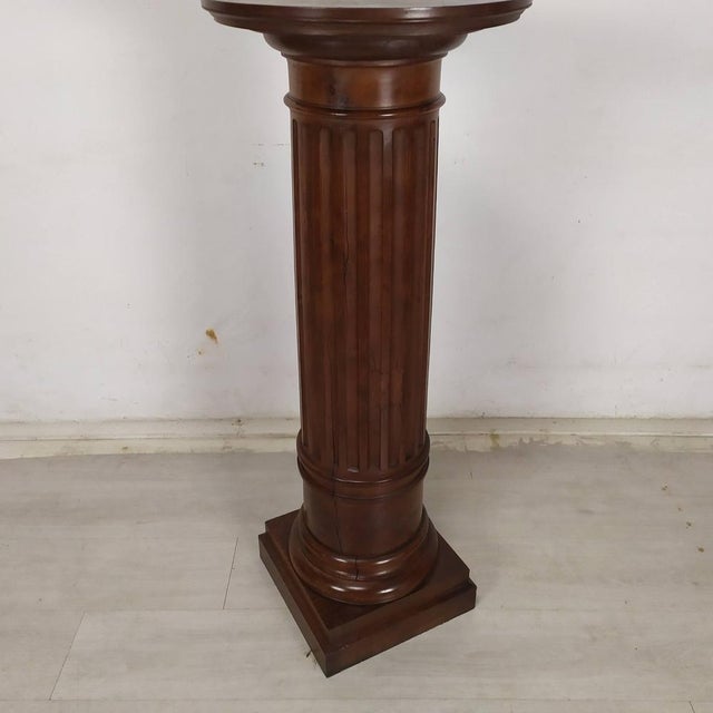 Vintage Brown Walnut Column For Sale - Image 4 of 17