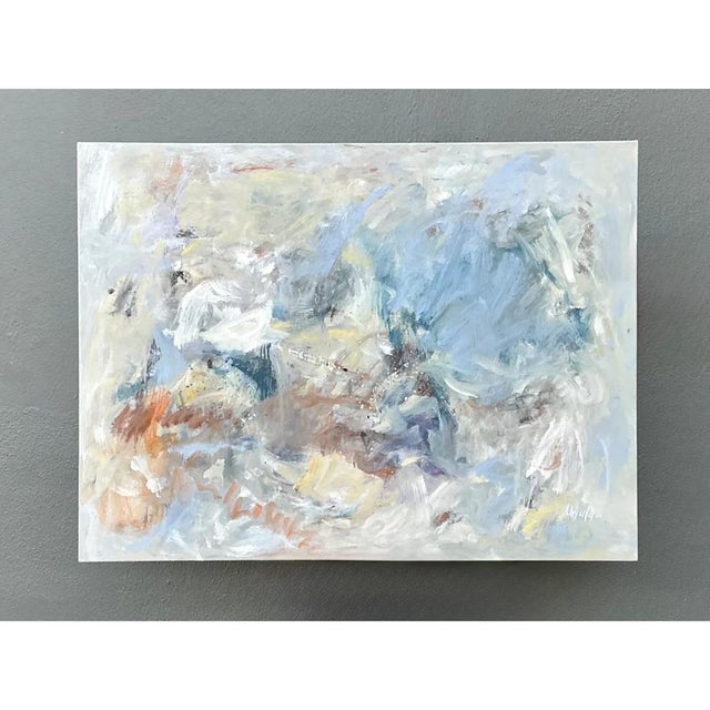 Vintage Abstract Oil Painting on Canvas For Sale - Image 9 of 10