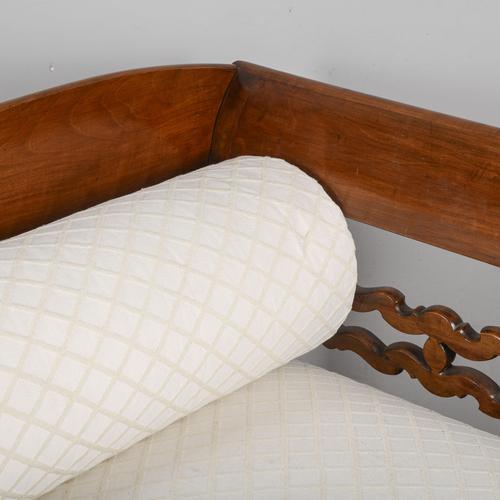 Wood Three-Seater Sofa in Walnut For Sale - Image 7 of 9