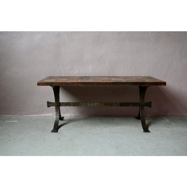 Vintage Brutalist Coffee Table in Lava Stone and Wrought Iron, 1970s For Sale - Image 10 of 14