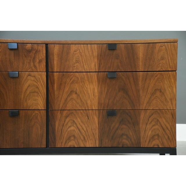 Wood 1960s Refinished 72” Milo Baughman for Directional Walnut Dresser For Sale - Image 7 of 8