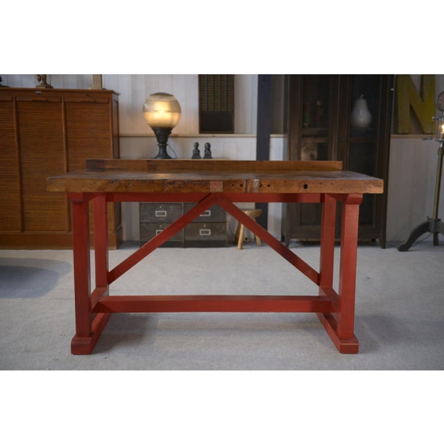 Industrial Beech Workshop Workbench, 1950s, in Very Good conditions. Designed 1950 to 1959