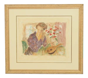 Fairchild Woodard Pencil Signed Lithograph 'Gift From Far Away'