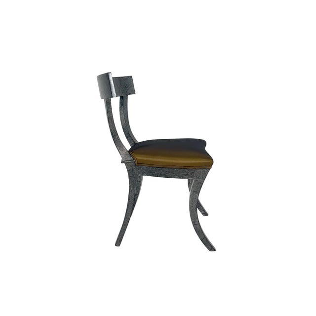 Silver Vintage Designer Klismos Style Wood Dining Chairs in Custom Two Tone Finish - Set of 8 For Sale - Image 8 of 16