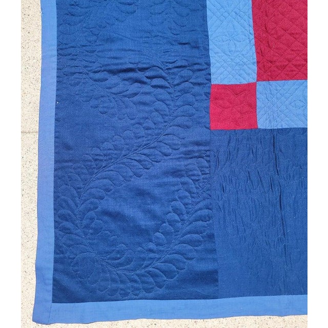 1920s Amish Lancaster Co. , Pa. Bars Quilt For Sale - Image 5 of 6