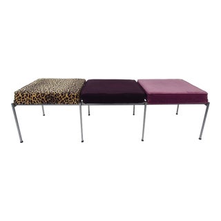1960s Funky Modern Three Seat Bench For Sale
