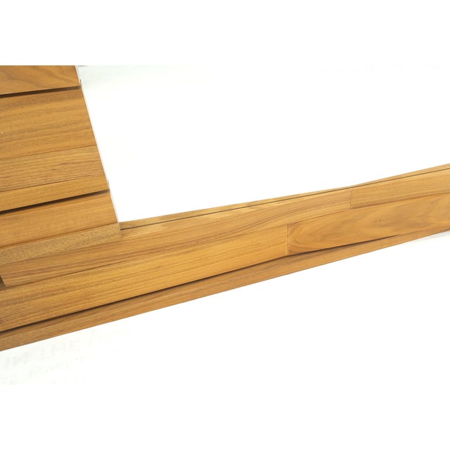 Light Solid Walnut Arts and Crafts Style Mid-Century Modern Wall Mirror For Sale - Image 12 of 12