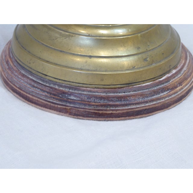 Early 20th Century Vintage Brass Candlestick Lamp For Sale - Image 5 of 5
