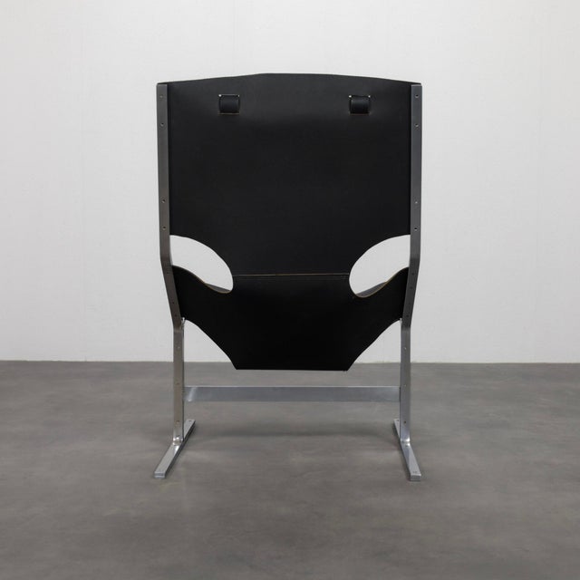 1960s Leather Lounge Chair by Pierre Thielen for Metz & Co., Netherlands, 1960s For Sale - Image 5 of 12