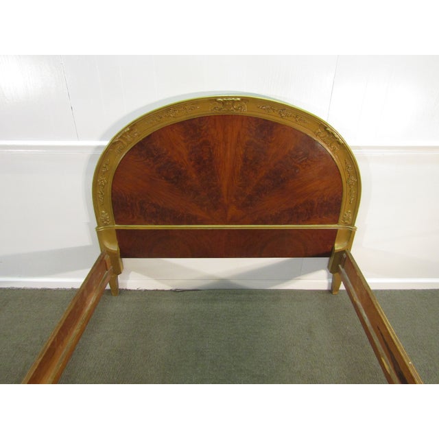 Brown 1930's French Style Walnut Full Size Carved Bed For Sale - Image 8 of 10