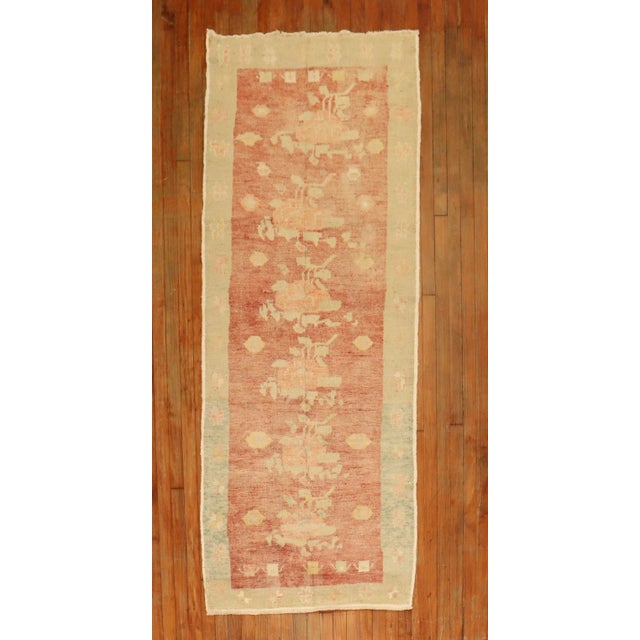 Vintage Turkish Flower Runner, 3' X 7'6'' For Sale - Image 9 of 9