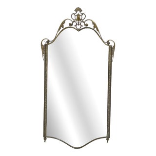 Vintage Brass Wall Mirror, Italy, 1940 For Sale