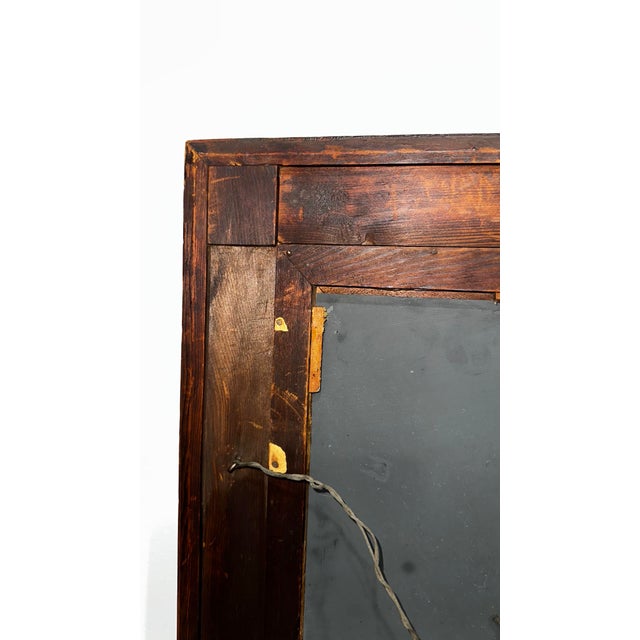 Biedermeier 19th Century Antique Ogee Flame Mahogany Framed Mirror For Sale - Image 3 of 12