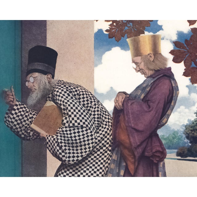 American 1925 Maxfield Parrish Lithograph "The Chancellor and Pompdebile" For Sale - Image 3 of 5
