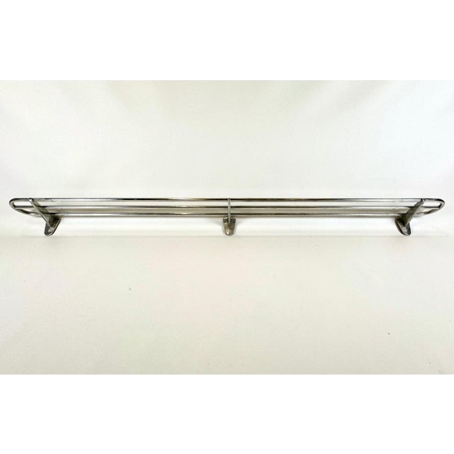 Metal Long Bauhaus Wall-Mounted Shelf in Tubular Aluminum, 1940s For Sale - Image 7 of 7