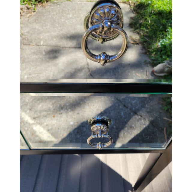 Silver 1990s Maitland-Smith Hollywood Regency Mirrored 4-Drawer Console Table For Sale - Image 8 of 10