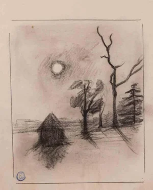 Edmond Cuisinier, Landscape, Original Drawing, Early 20th Century