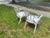 Pair of Vintage Veneman-Style Italian Regency Cast Aluminum Scroll Armchairs For Sale In Miami - Image 6 of 7