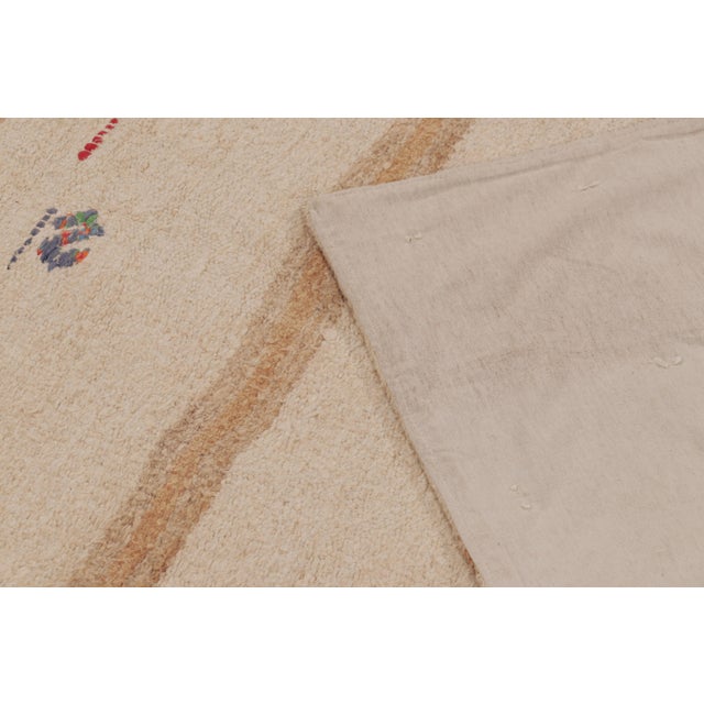 Beige Vintage Anatolian Runner With Minimalist Beige-Brown Striped Field - Rug & Kilim For Sale - Image 8 of 10