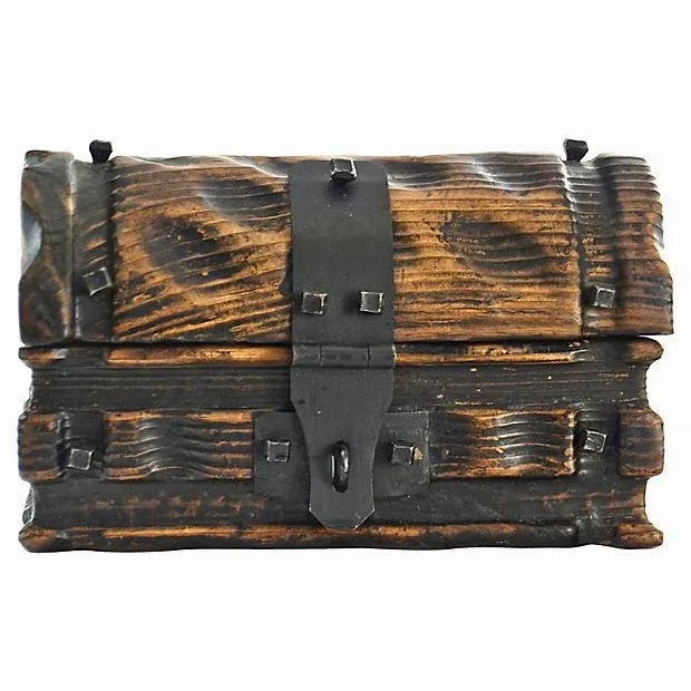 Aaaargg! Tis a Treasure Chest! Store your treasure in this vintage artisan crafted solid wood dome lid box with rustic...