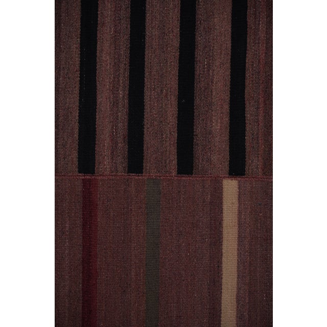 1960s Oversize Bohemian Striped Wool Kilim Rug 9'2'' X 10'6'' For Sale - Image 9 of 10